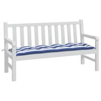Bankkussen gestreept 150x50x7 cm stof wit en blauw - thumbnail