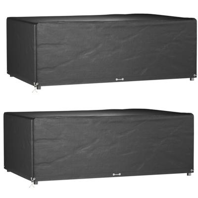 Tuinmeubelhoezen 2 st 12 oogjes rechthoekig 213x132x75 cm