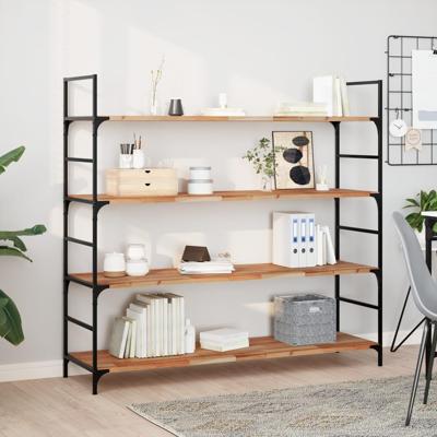 Wandschappen 4 st zwevend olieafwerking 120x40x2 cm acaciahout