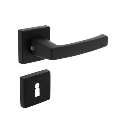 Intersteel Deurkruk Moora op vierkant rozet met sleutelplaatjes - aluminium/zwart Intersteel Deurkruk Moora op vierkant rozet met sleutelplaatjes - aluminium/zwart