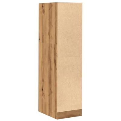 Apothekerskast 30x41x118 cm bewerkt hout artisanaal eikenkleur - thumbnail