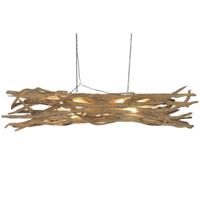 Plafondlamp Home ESPRIT Zwart Natuurlijk Hout Ijzer Teakhout 50 W - thumbnail
