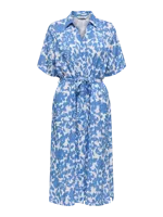 Only Onlyasmin S/s Shirt Dress Wvn Noos 15357241 Jurk 4865074 Cloud Dancer Tania Flower - thumbnail