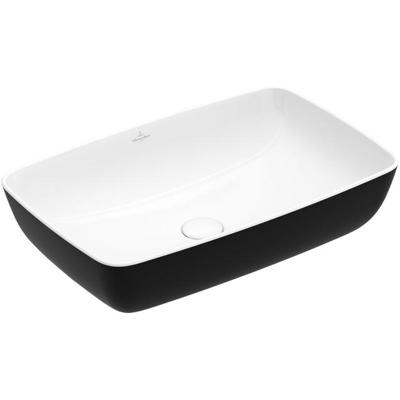 Villeroy & Boch Artis opzetwastafel - rechthoekig 58x38x12.5cm - zonder kraangat zonder overloop coal black 417258bct8