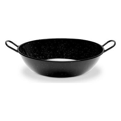 Diepe Pan met Handvat Vaello Zwart Geëmailleerd Staal (Ø 28 cm) Diepe Pan met Handvat Vaello Zwart Geëmailleerd Staal (Ø 28 cm)