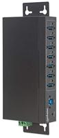 Manhattan 164405 164405 USB-hub 7 poorten USB-A USB 3.0 5 GBit/s Met metalen behuizing, Voor industriële toepassingen, Voor wandmontage Zwart - thumbnail