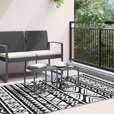 VidaXL Buitenkleed arakil 120x180 cm polypropeen zwart