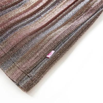 VidaXL Kinderrokje geplooid met glitters 104 bruin en roze