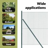 VidaXL Afrasteringspaal groen 25 x 1 m (12 x 12 mm gaas) staal - thumbnail