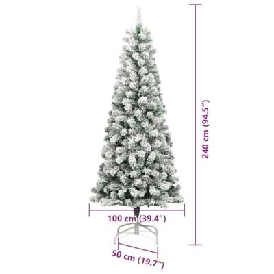 VidaXL Kunstmatige inklapbare kerstboom groen en wit 240 cm