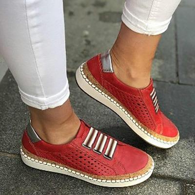 Dames sneakers ademend flats schoenen grootte: 43 (rood)