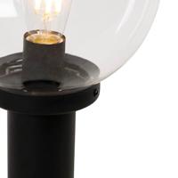 QAZQA Staande buitenlamp zwart met heldere bol 50 cm IP44 - Sfera - thumbnail