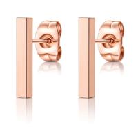 T-Bar oorbellen Dames Edelstaal Staaf Rosekleurig - thumbnail