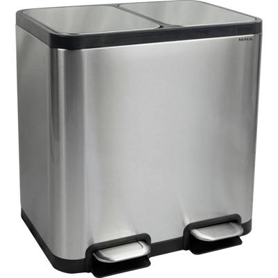 Maul neu 9502294 Afvalbak 40 l RVS (b x h x d) 460 x 492 x 378 mm Zwart, Zilver 1 stuk(s)