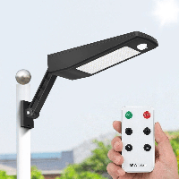 Solar wandlamp paddle met bewegingssensor in zwart - thumbnail