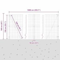 VidaXL Hek met paal groen 1,5 x 10 m staal - thumbnail
