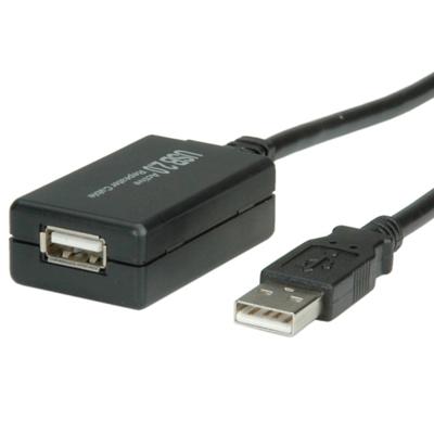 VALUE USB 2.0 Verleng kabel met actieve Repeater, zwart, 12 m VALUE USB 2.0 Verleng kabel met actieve Repeater, zwart, 12 m