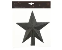 Kerst Piek plastic ster glitter l4 en h19 cm zwart Decoris - Decoris - thumbnail