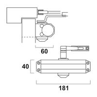 AXA Deurdranger (model 7505) grijs: voor deuren tot 60 kg met instelbare sluitsnelheid en eindslag - 750503491 - thumbnail