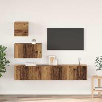 Tv-meubelset 4 pcs Oud hout 80 x 30 x 30 cm Bewerkt hout - thumbnail