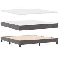 Boxspringbed met matras in grijs, super king size, faux leer - thumbnail