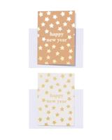 HEMA Gelukkig nieuwjaarkaarten met envelop - 10 stuks (multi) - thumbnail