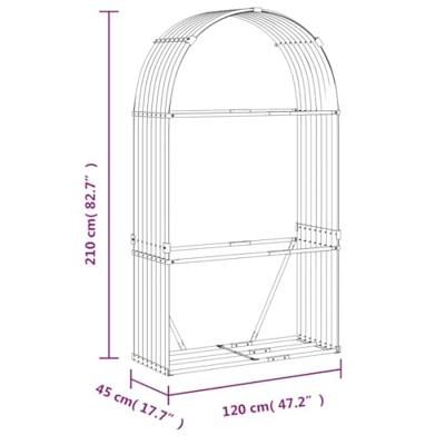 Haardhoutopslag 120x45x210 cm gegalvaniseerd staal antraciet - thumbnail