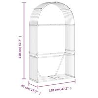 Haardhoutopslag 120x45x210 cm gegalvaniseerd staal bruin - thumbnail