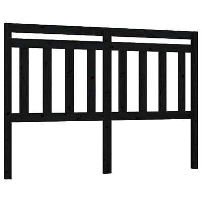 Hoofdbord 126x4x100 cm massief grenenhout zwart