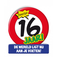 Wenskaart Verkeersbord 16 Jaar - thumbnail