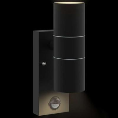 VidaXL Buiten wandlamp zwart 7 x 10 x 22 cm rvs en glas