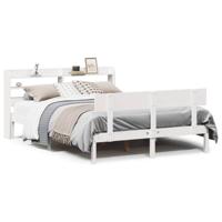 Bedframe zonder matras massief grenenhout wit 140x200 cm - thumbnail