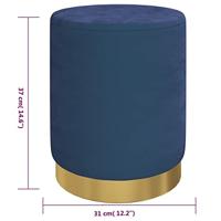 Hocker met opbergruimte rond fluweel blauw - thumbnail