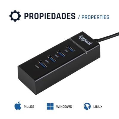 iggual Hub USB-A 3.0 x 4 puertos USB-A 3.0