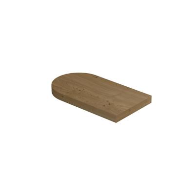 INK - Play Fontein Planchet met Blinde Bevestiging Rechts/links Afgerond in Echt Hout Fineer - 400x220x32 mm - Natur Fineer