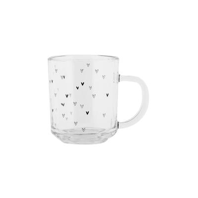 Clayre & Eef Theeglas hartjes 200ml