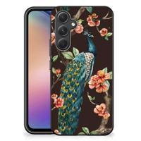 Samsung Galaxy A54 Dierenprint Telefoonhoesje Pauw met Bloemen - thumbnail