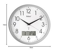 Mebus 19422 Wandklok Zendergestuurd 30 cm x 3 cm Zilver - thumbnail