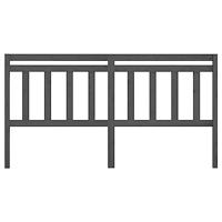 Hoofdbord 186x4x100 cm massief grenenhout grijs - thumbnail