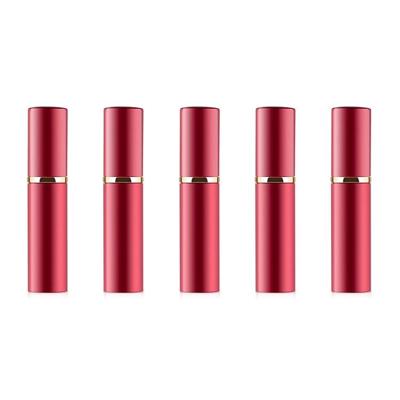 5 stuks portable mini hervulbare glas parfum fijne mist verstuivers met metallic exterieur 5ml (rood)