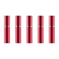 5 stuks portable mini hervulbare glas parfum fijne mist verstuivers met metallic exterieur 5ml (rood) - thumbnail
