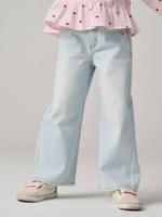 Wijde meisjesjeans gebleekt denim - thumbnail