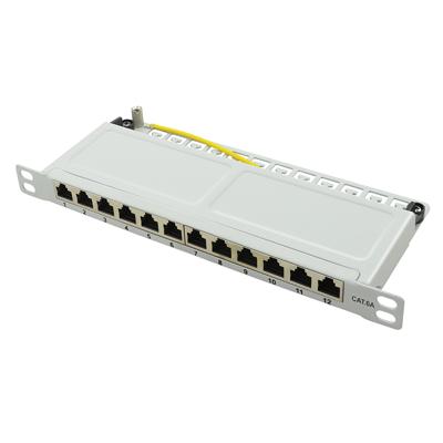 LogiLink NP0065 12 poorten Patchpaneel 254 mm (10) CAT 6A 0.5 HE Zwart