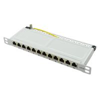 LogiLink NP0065 12 poorten Patchpaneel 254 mm (10) CAT 6A 0.5 HE Zwart - thumbnail