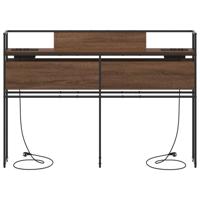 Opberghoofdbord bruin eikenkleur 140 cm Bewerkt hout - thumbnail