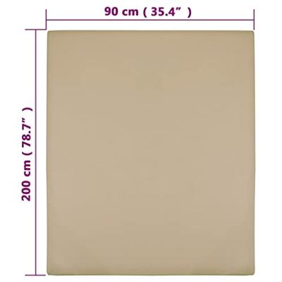 Hoeslaken jersey 90x200 cm katoen taupe Hoeslaken jersey 90x200 cm katoen taupe