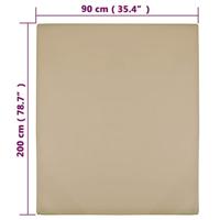 Hoeslaken jersey 90x200 cm katoen taupe - thumbnail