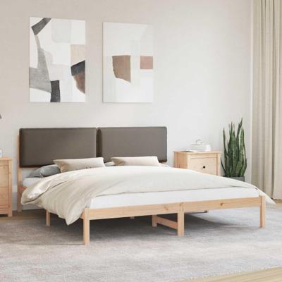 Bedframe met Gevoerd Hoofdgedeelte Taupe 180 x 200 cm
