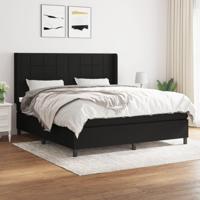 Boxspring met matras stof zwart 160x200 cm - thumbnail