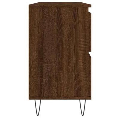 Badkamerkast 80x33x60 cm bewerkt hout bruineikenkleurig